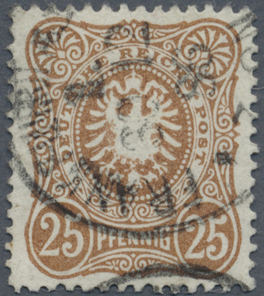 O Deutsches Reich - Pfennig: 1886, 25 Pfennig Der Spätauflage In Seltener Farbe (lebhaft)braunocker Ge - Ongebruikt