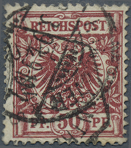 O Deutsches Reich - Krone / Adler: 1889, "50 Pfg. Weinrot", Farbtypischer Wert Mit Entwertung HANNOVER - Ongebruikt