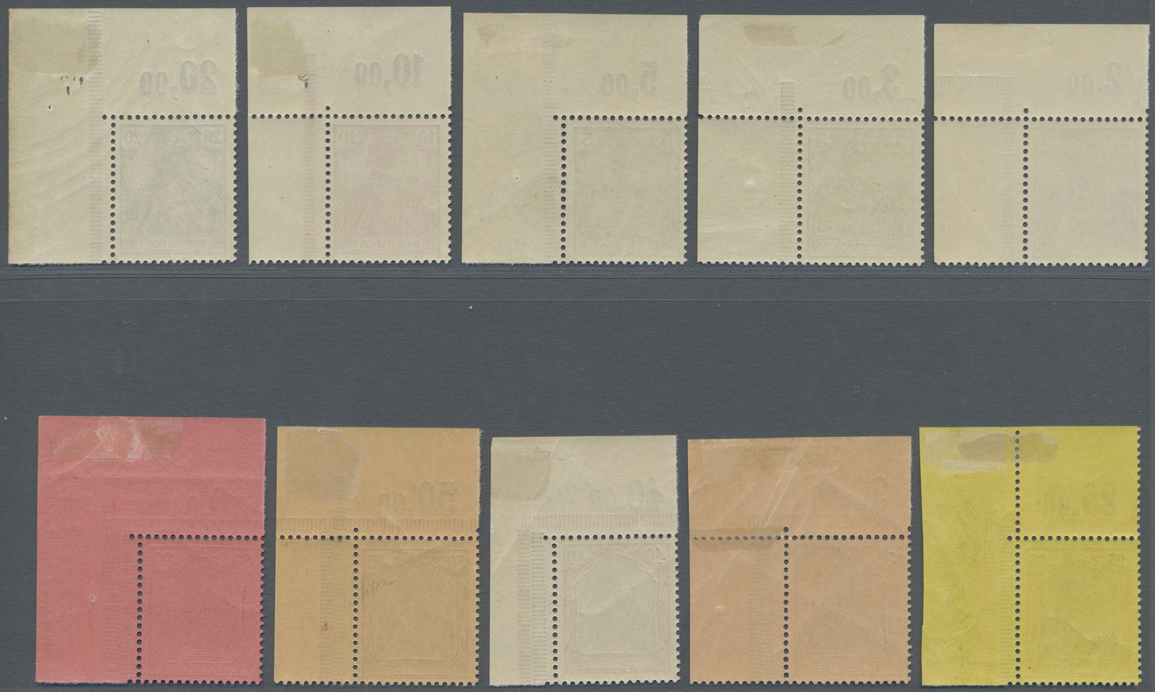 */** Deutsches Reich - Germania: 1900, Freimarken Germania 2 Pf Bis 80 Pf, Einheitlicher Eckrandsatz Oben - Neufs