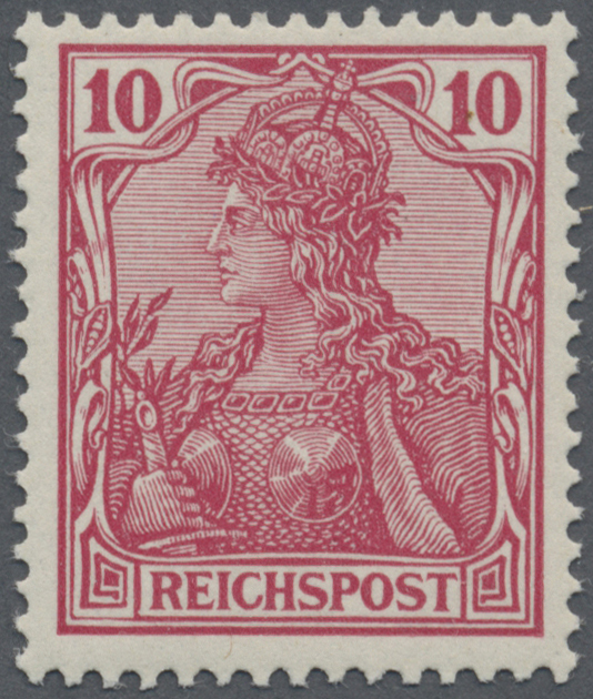 ** Deutsches Reich - Germania: 1900, Freimarke Germania 10 Pf REICHSPOST In Der Sehr Seltenen Farbe '(d - Neufs