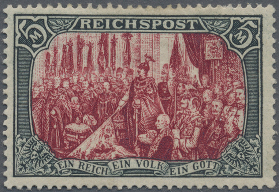 * Deutsches Reich - Germania: 1900, 5 Mark Reichspost, Type I Ohne Nachmalung, Farbfrisch Und In Guter - Neufs