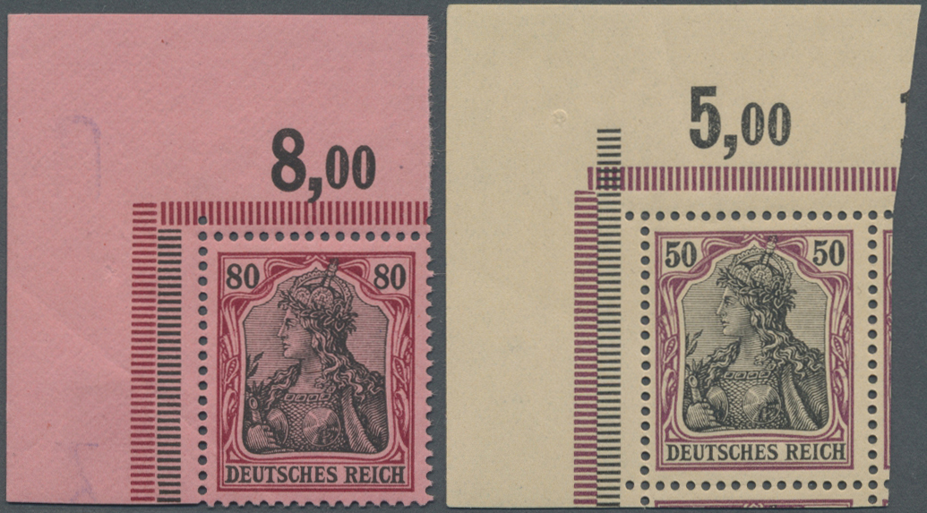 **/* Deutsches Reich - Germania: 1902, 2 Bis 80 Pfg. Germania Mit Inschrift "Deutsches Reich", Ohne Wasse - Ongebruikt