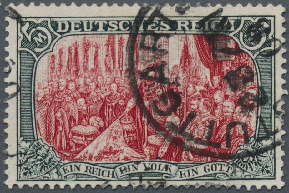 O Deutsches Reich - Germania: 1902. Reichsgründungsfeier 5 M Grünschwarz/dunkelkarmin, Gelblichrot Qua - Neufs