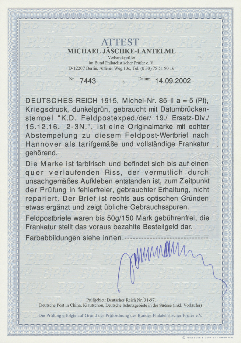 Br Deutsches Reich - Germania: 1916, 5 Pfg. Germania, Portogerechte Einzelfrankatur Als Bestellgeld Auf - Ongebruikt