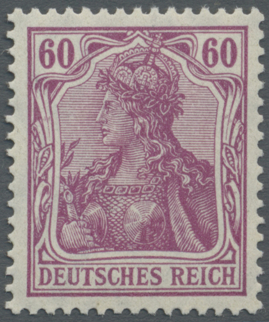 * Deutsches Reich - Germania: 1905, 60 Pf Freimarke Germania, Friedensdruck, Kaum Merkliche Haftspur. - Ongebruikt