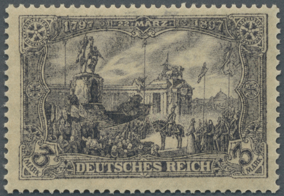 ** Deutsches Reich - Germania: 1915, 3 M. Kriegsdruck Mit WZ. Schwarzviolettgrau In Seltener Zähnung 26 - Neufs