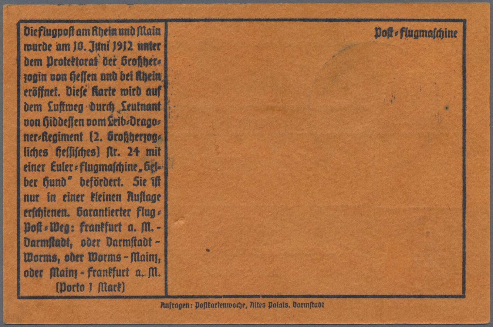 Br Deutsches Reich - Germania: 1912, Flugpost Am Rhein Und Main, 1 Mark Gelber Hund, Zwei Stück Mit 5 P - Neufs