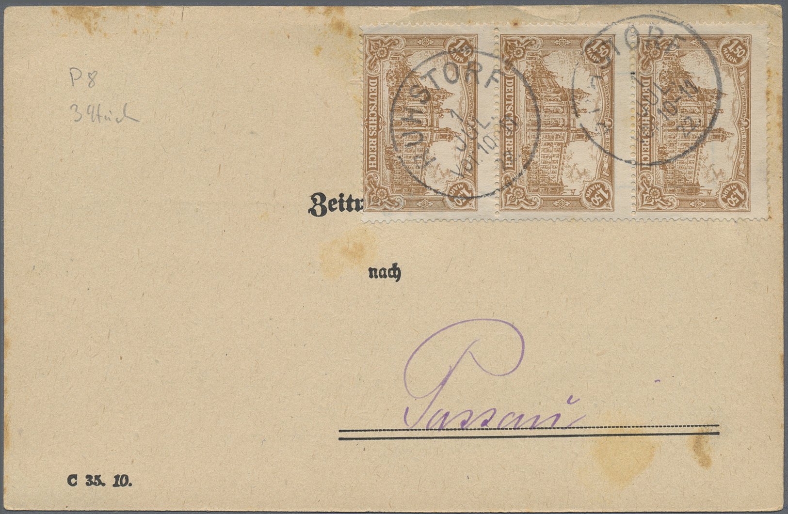 Br Deutsches Reich - Inflation: 1922, Zeitungssache Für Drei Fehlende Zeitungen Frankiert Mit Senkrecht - Lettres & Documents