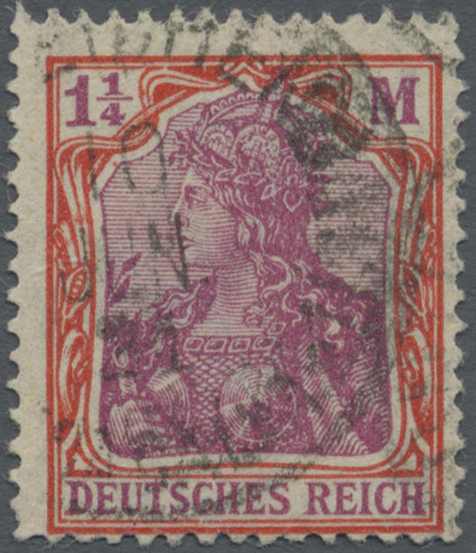 O Deutsches Reich - Inflation: 1920, 1 1/4 Mark Germania Mit Wasserzeichen Kreuzblüte Als Gestempelter - Lettres & Documents