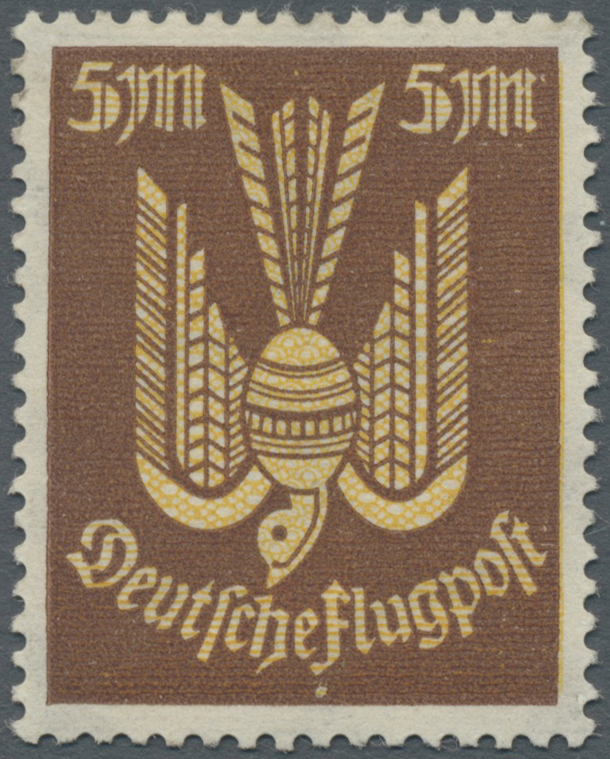 * Deutsches Reich - Inflation: 1922, Farbprobedruck 5 Mk. Lebhaftbraun Mit Gelbem Netzunterdruck, Tade - Lettres & Documents