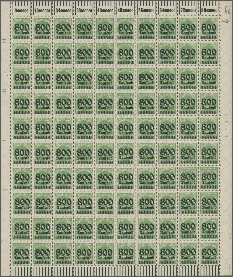** Deutsches Reich - Inflation: 800 T./ 1000 Mk. KARTONPAPIER, Seltener Bogen, Michelwert Für Einzelmar - Lettres & Documents