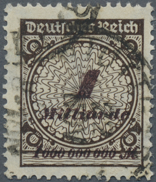 O Deutsches Reich - Inflation: 1 Mrd. Schwarzgraubraun PLATTENDRUCK Mit "Sprung Im Korbdeckel". Besten - Lettres & Documents