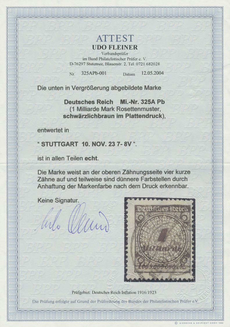 O Deutsches Reich - Inflation: 1923, Freimarken Im Korbdeckel-Muster, 1 Mrd M, Gezähnt Im PLATTENDRUCK - Lettres & Documents