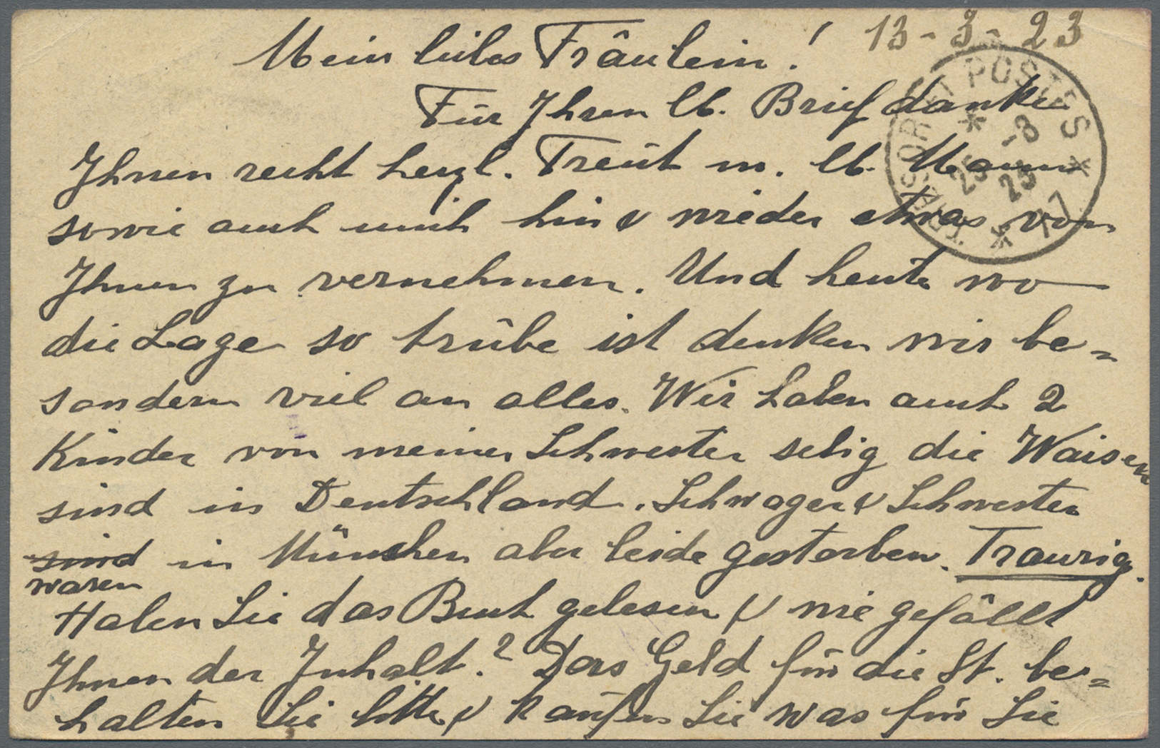 GA Deutsches Reich - Inflation: 1923 - Postsperre In Mainz: Französischer, 3-zeiliger Vermerkstempel "R - Brieven En Documenten