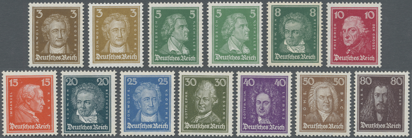 ** Deutsches Reich - Weimar: 1926, Freimarken: Berühmte Deutsche, 3 Pf Bis 80 Pf, Komplette Serie Von 1 - Neufs