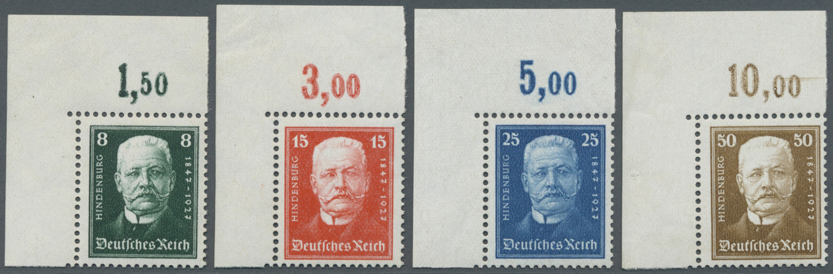 ** Deutsches Reich - Weimar: 1927, Deutsche Nothilfe: 80. Geburtstag Von Paul Von Hindenburg, Ungefalte - Neufs