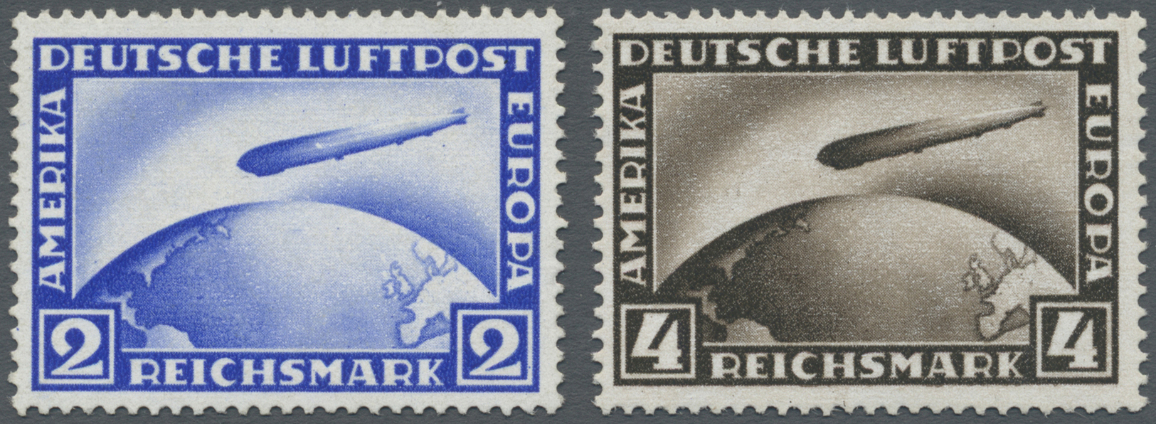 ** Deutsches Reich - Weimar: 1929, "2 Und 4 RM Zeppelin" Als Postfrischer Satz Mit Attest Schlegel BPP - Neufs