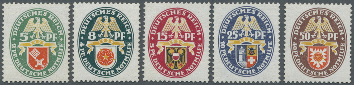 ** Deutsches Reich - Weimar: 1929, Deutsche Nothilfe: Landeswappen, Postfrischer Luxussatz Mit Befund D - Neufs