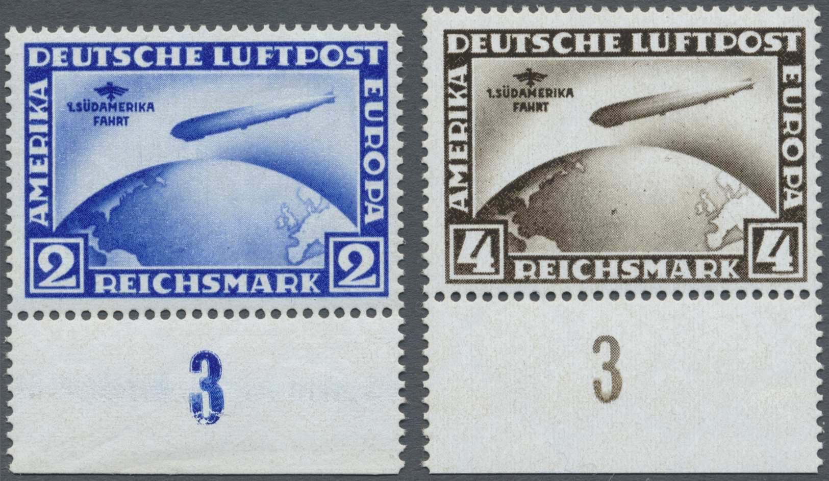 ** Deutsches Reich - Weimar: 1930. Südamerika-Fahrt. Unsignierter Luxus-Unterrandsatz. Ungefaltet. Post - Ongebruikt