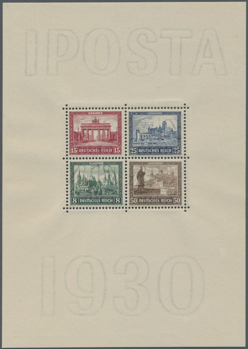 ** Deutsches Reich - Weimar: 1930, IPOSTA-Block, Postfrisch, FA Oechsner BPP (2010): "Der Block In Orig - Neufs