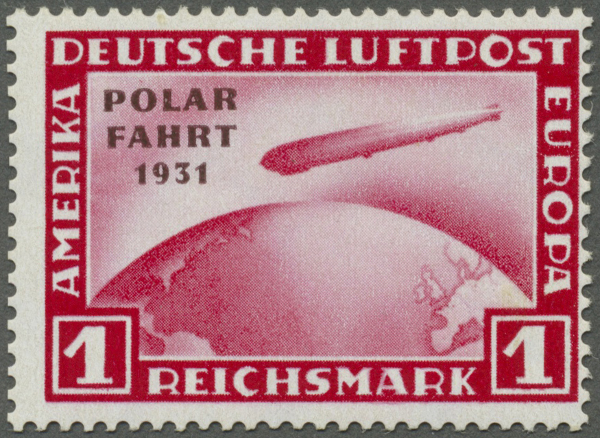 ** Deutsches Reich - Weimar: 1931, 1 RM Polarfahrt Mit Aufdruckfehler "Bindestrich Nach POLAR Fehlt" In - Neufs