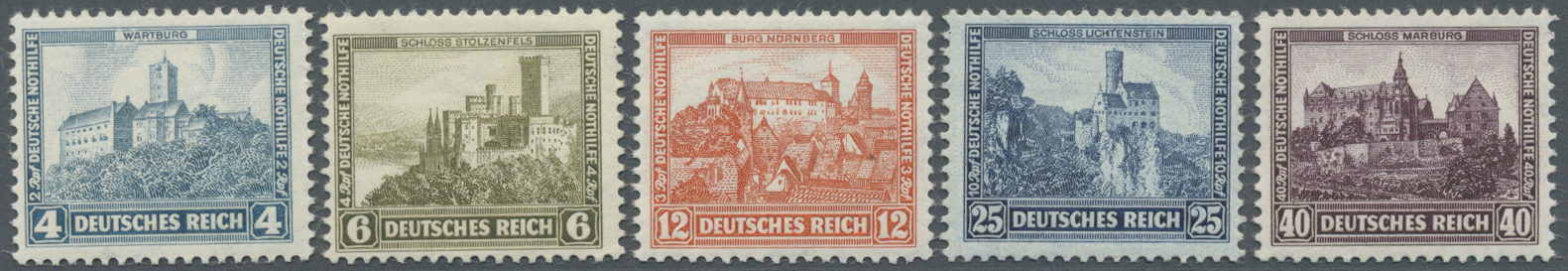 ** Deutsches Reich - Weimar: 1932, Deutsche Nothilfe Burgen & Schlösser Als Postfrischer Satz, Befund D - Ongebruikt