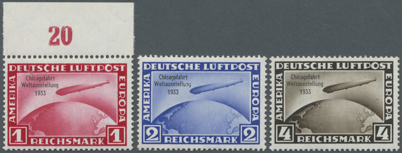 ** Deutsches Reich - 3. Reich: 1933, Chicago-Fahrt Luftschiff "Graf Zeppelin", Kompletter Postfrischer - Ongebruikt