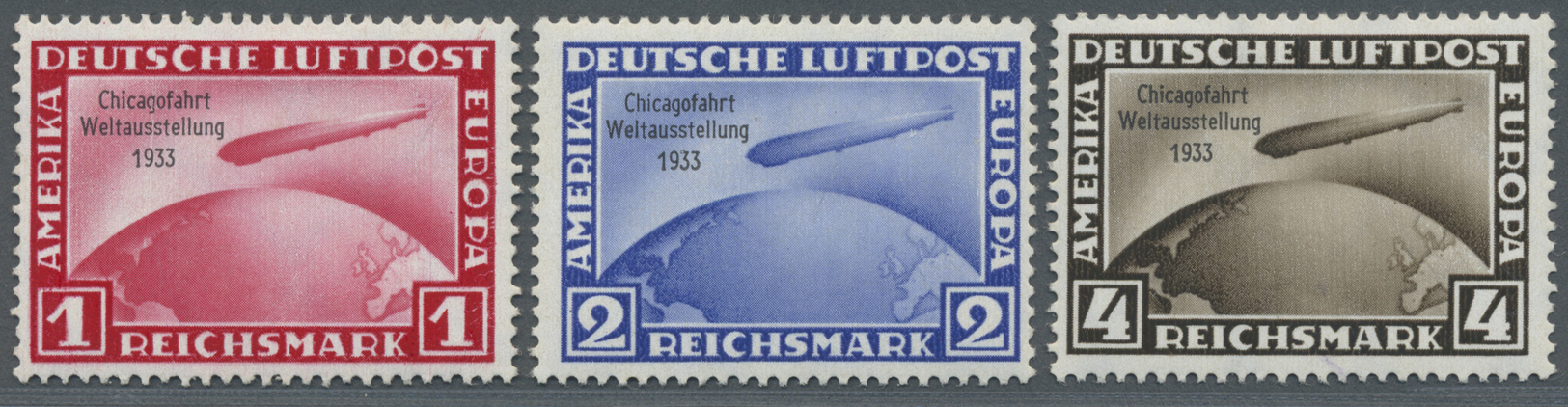 * Deutsches Reich - 3. Reich: 1933, "Chicagofahrt", Kompletter Satz Sauber Ungebraucht Mit Erstfalzres - Unused Stamps