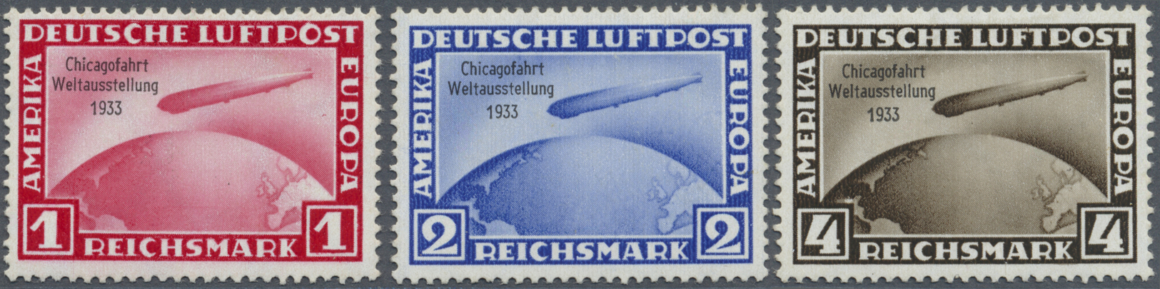 * Deutsches Reich - 3. Reich: 1933, Chicagofahrt Komplett, Echt Und Einwandfrei Gezähnt, Entfalzt. - Ongebruikt