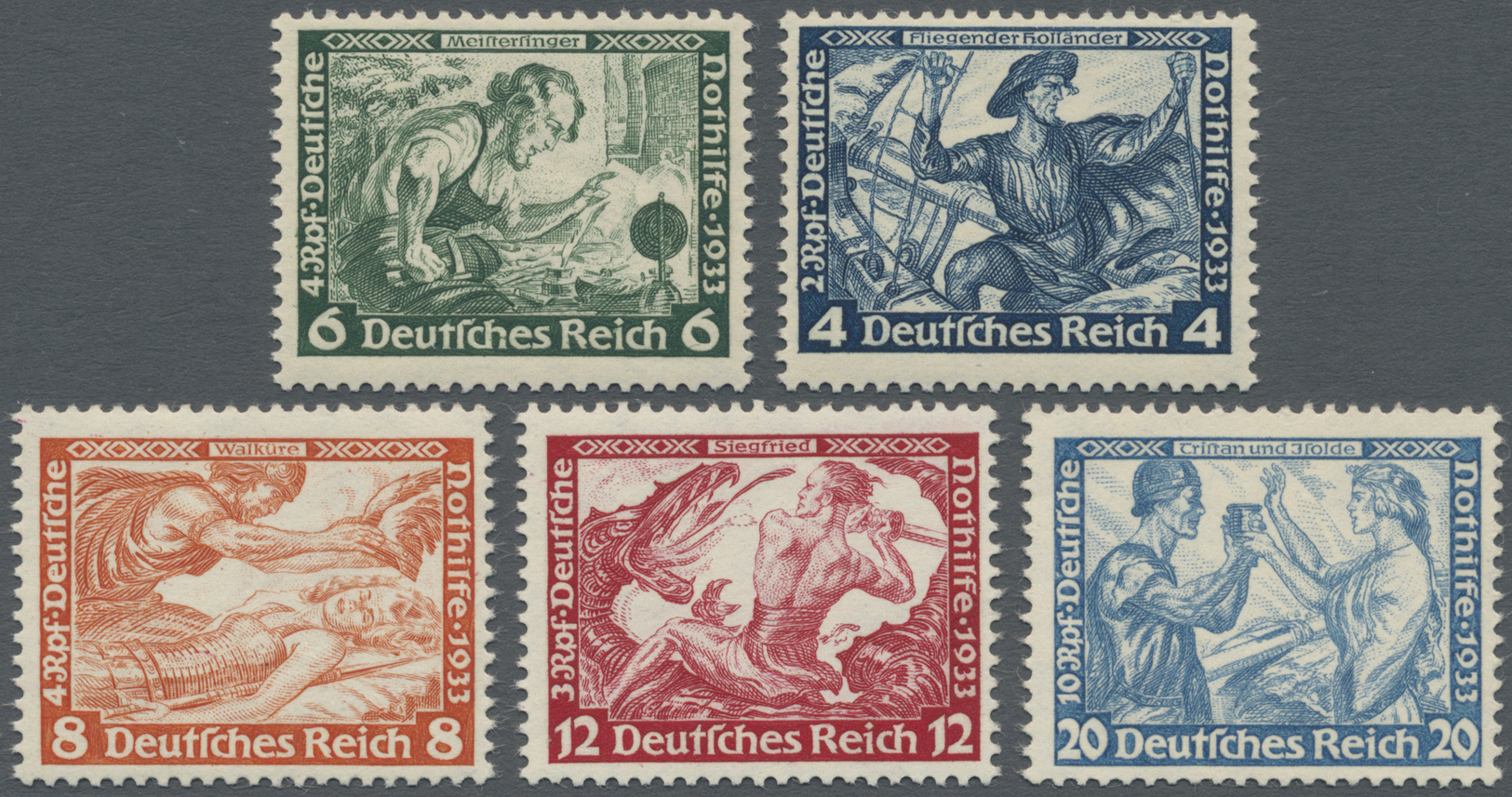 ** Deutsches Reich - 3. Reich: 1933, Deutsche Nothilfe &bdquo;Darstellungen Aus Den Werken Richard Wagners&rdquo;, - Ongebruikt