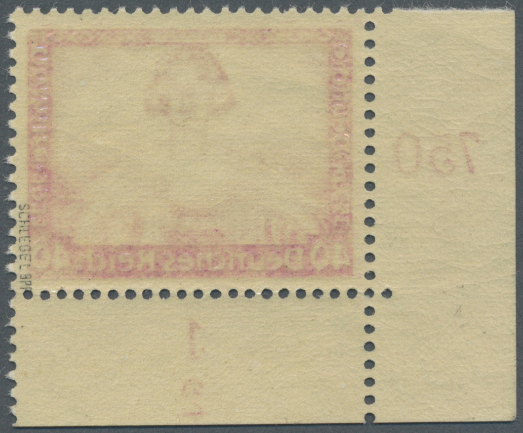 ** Deutsches Reich - 3. Reich: 1933, 40Pf. Wagner, Aus Der Linken Unteren Bogenecke Mit Form-Nr.2, Post - Unused Stamps