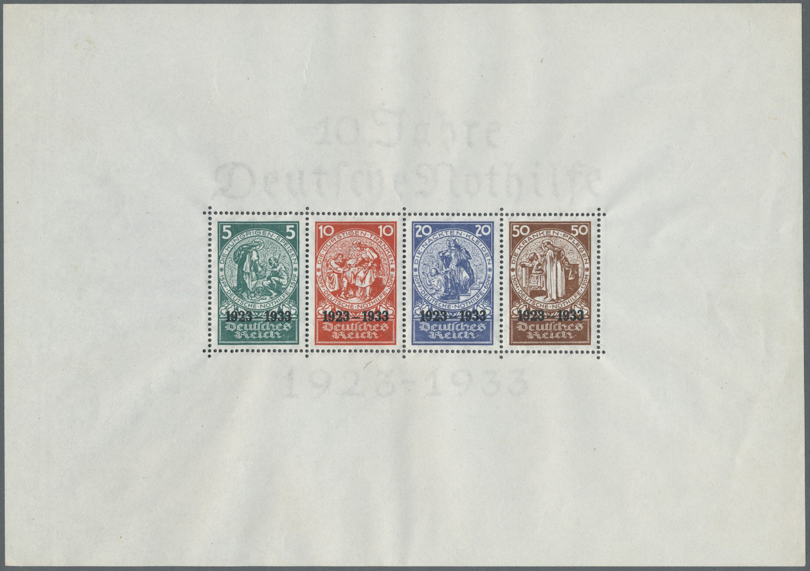 * Deutsches Reich - 3. Reich: 1933, Nothilfe-Block Ungebraucht Im Originalmaß, Marken Postfrisch, M&euro; 1 - Neufs