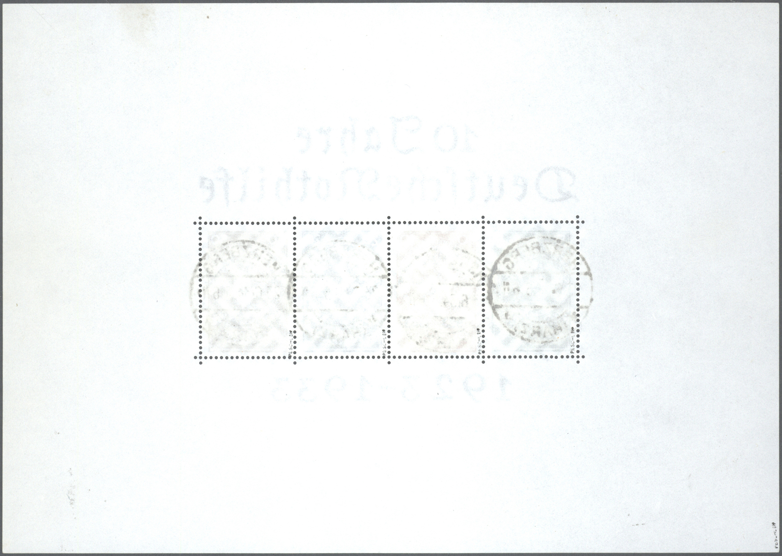 O Deutsches Reich - 3. Reich: 1933, Nothilfe-Block In Originalgröße, Entwertet "HERZBERG * (HARZ) A 23 - Unused Stamps