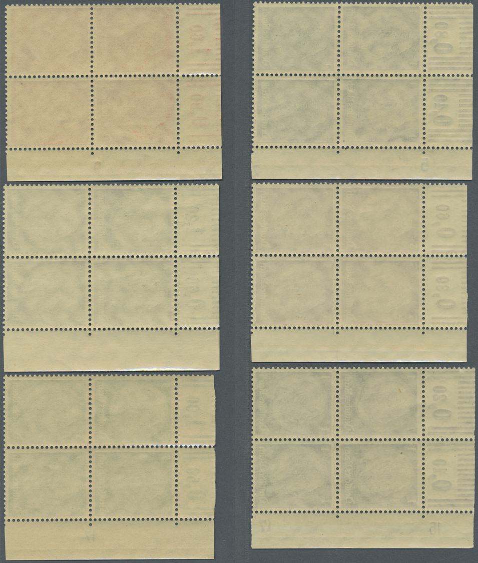 ** Deutsches Reich - 3. Reich: 1933, 1 Bis 100 Pf Hindenburg Jeweils Im 4er-Block Aus Der Linken Oberen - Neufs