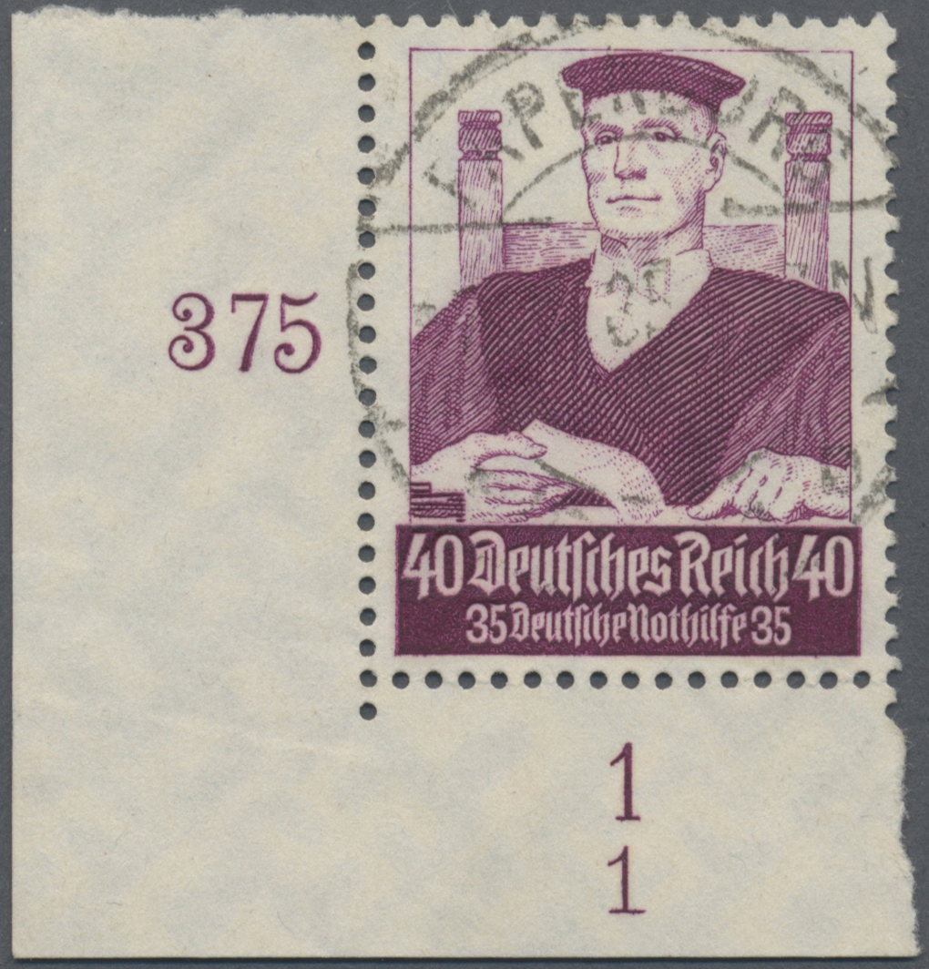 O Deutsches Reich - 3. Reich: 1933, 40Pf. Stände, Linke Untere Bogenecke Mit FN"1", Ideal Zentrisch Ge - Ongebruikt