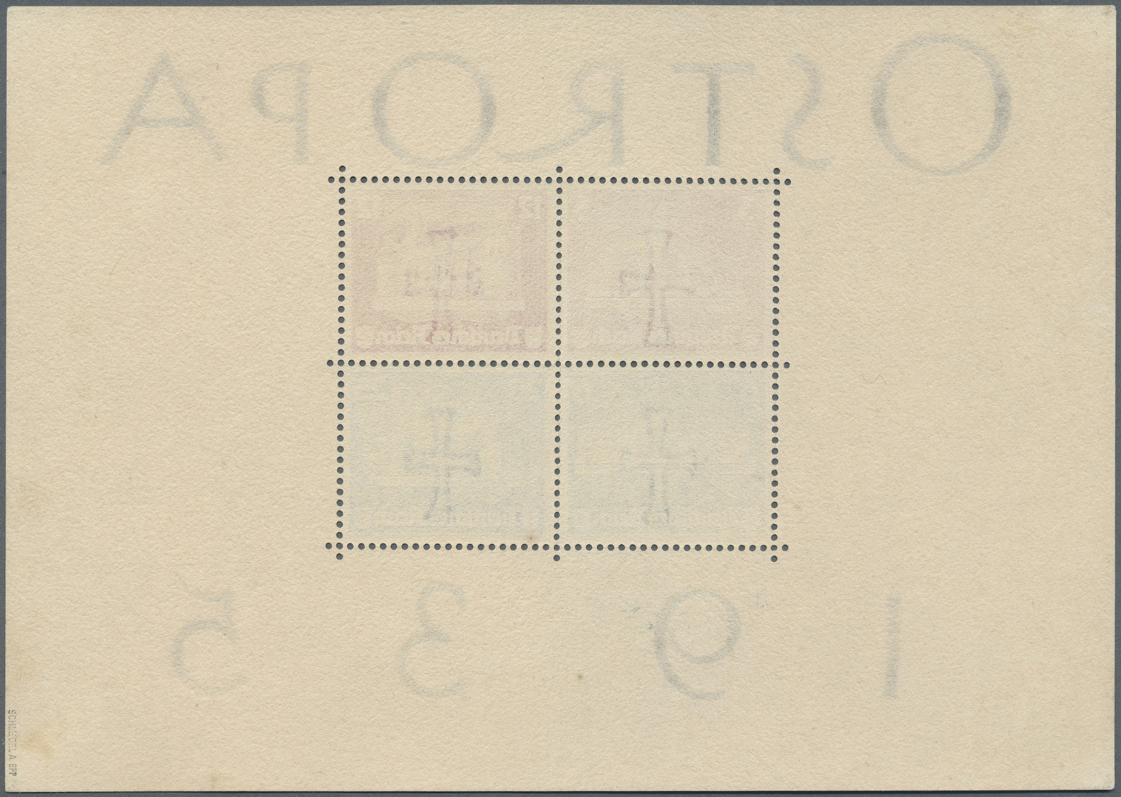 (*) Deutsches Reich - 3. Reich: 1935, OSTROPA-Block Ohne Gummierung (Entfernung Wurde Wegen Des Schwefel - Ongebruikt