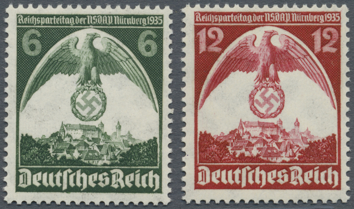 ** Deutsches Reich - 3. Reich: 1935, Nürnberger Parteitag, Komplette Ausgabe Mit Verkehrtem Wz. Y (Sche - Ongebruikt