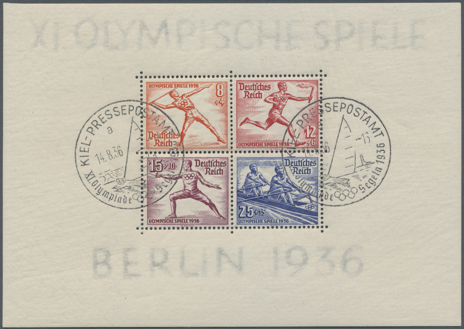 ** Deutsches Reich - 3. Reich: 1936, Olympia-Blockpaar Postfrisch, Beide Dickes Papier, Bl. 5 Mit SST K - Ongebruikt