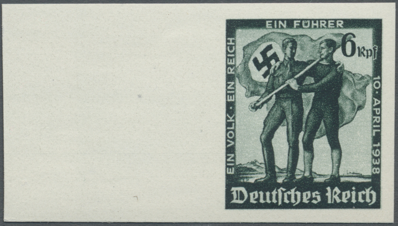 ** Deutsches Reich - 3. Reich: 1938, 6 Pfg. Volksabstimmung, Ungezähnt, Allseitig Breit Gerandetes Link - Ongebruikt