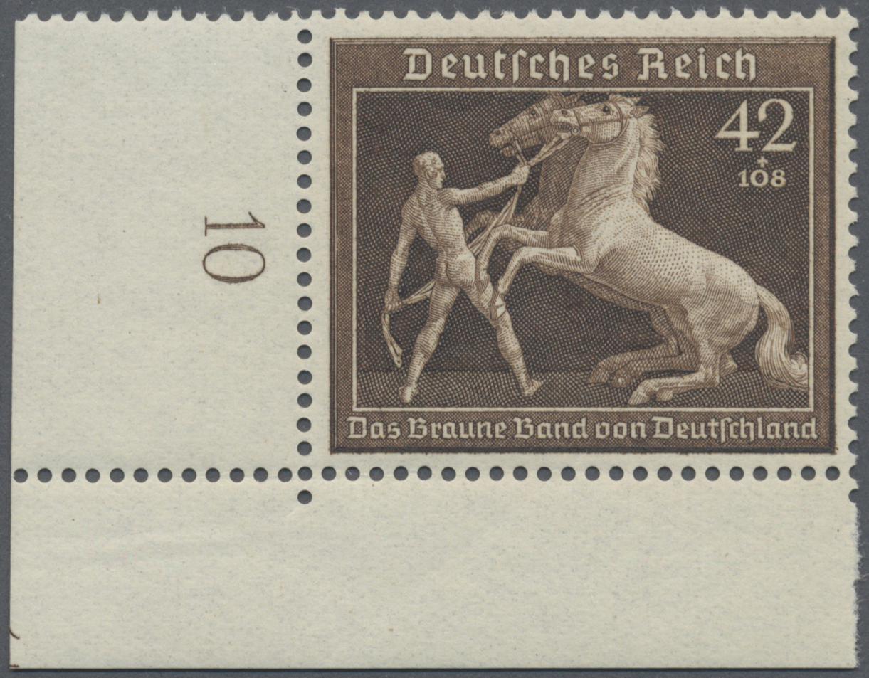 ** Deutsches Reich - 3. Reich: 1939, 42Pf+108Pf, Braunes Band, Rechte Untere Ecke Mit Spiegelverkehrter - Ongebruikt