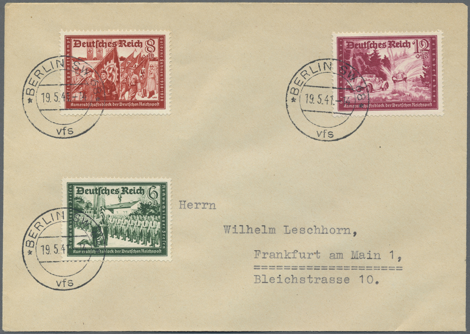 Deutsches Reich - 3. Reich: 1941, Postkameradschaft, Kompletter Satz Auf Zwei Adressierten Versandst - Ongebruikt