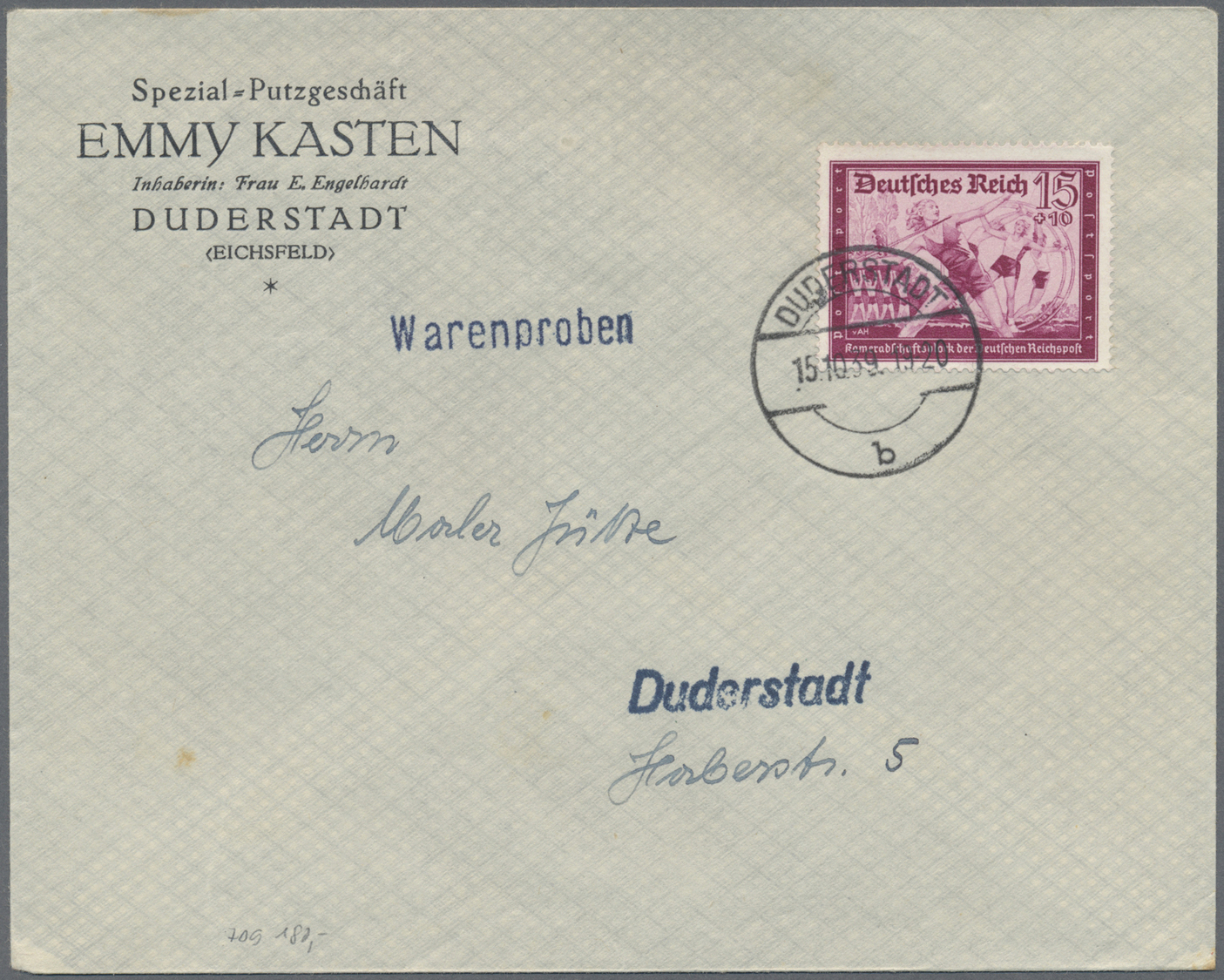 Br Deutsches Reich - 3. Reich: 1933/1945, Mozart Und Rosegger Je Mit PLATTENFEHLER Und 15 Pfg Postkamer - Ongebruikt