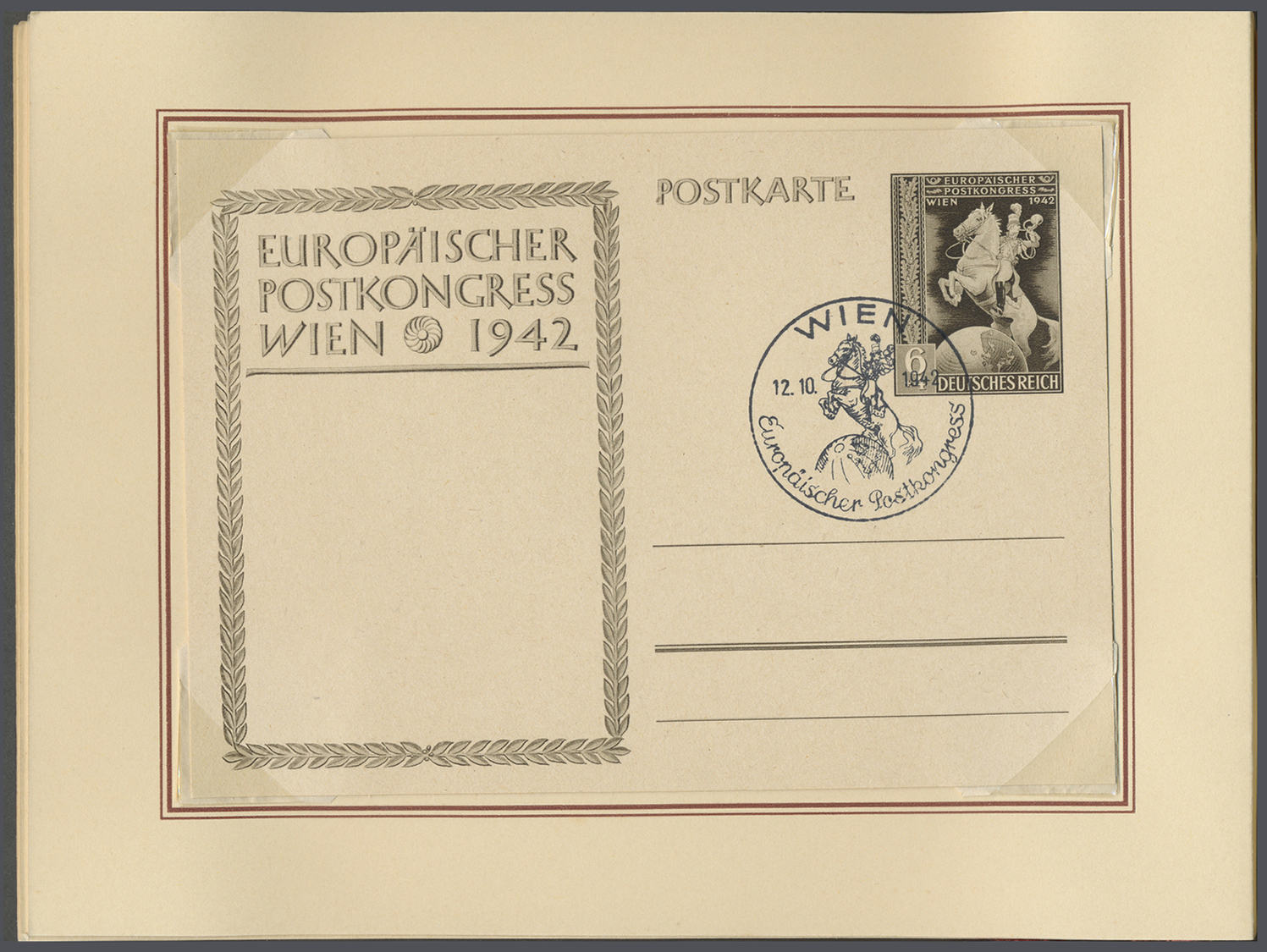 O Deutsches Reich - 3. Reich: 1942, Europäischer Postkongreß Wien 1942, Minister-Geschenkheft A5 Quer - Ongebruikt
