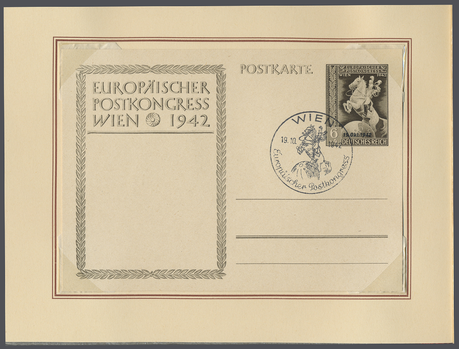 O Deutsches Reich - 3. Reich: 1942, Europäischer Postkongreß Wien 1942, Minister-Geschenkheft A5 quer