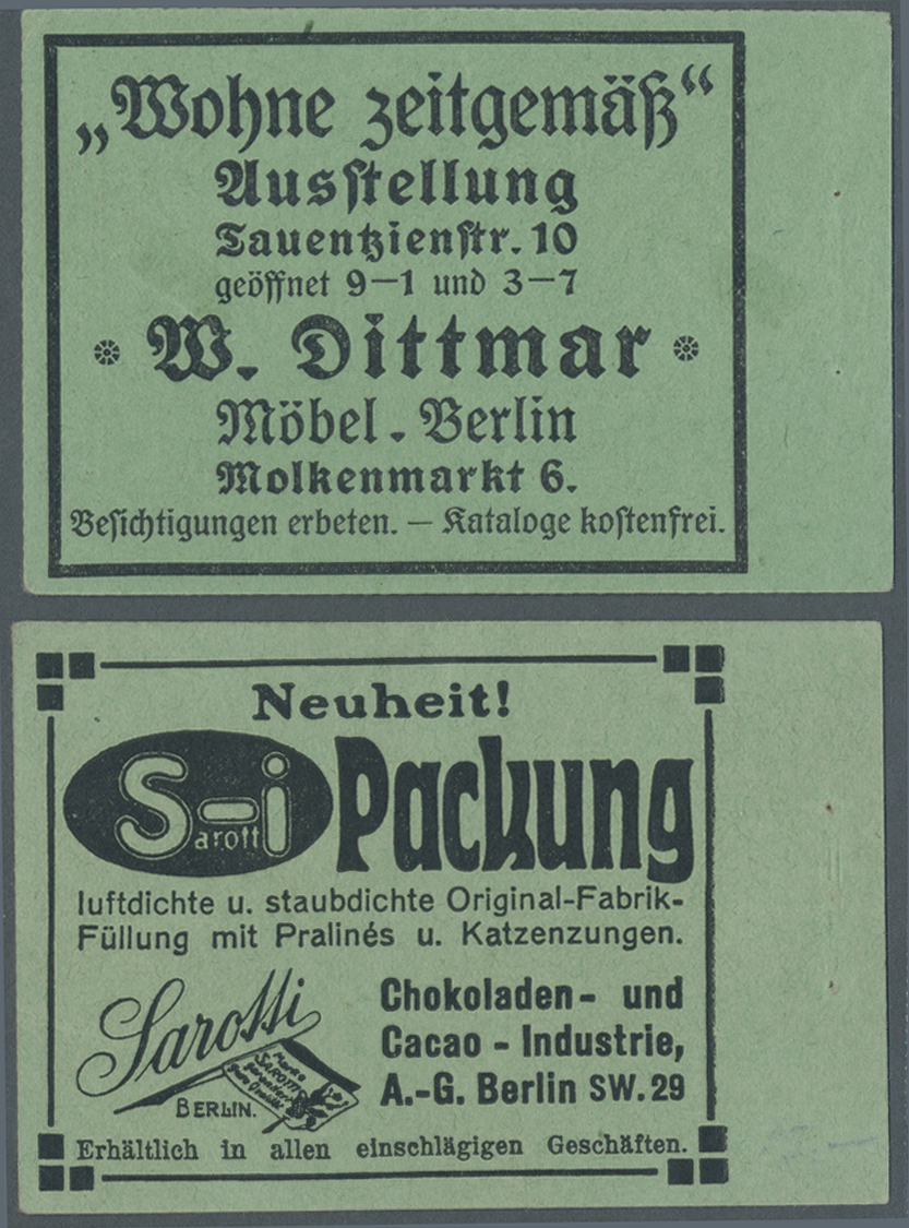 Deutsches Reich - Markenheftchen: 1910, 2 M. Germania-Markenheftchen, Nur Deckel, Etwas Leimfleckig, - Carnets