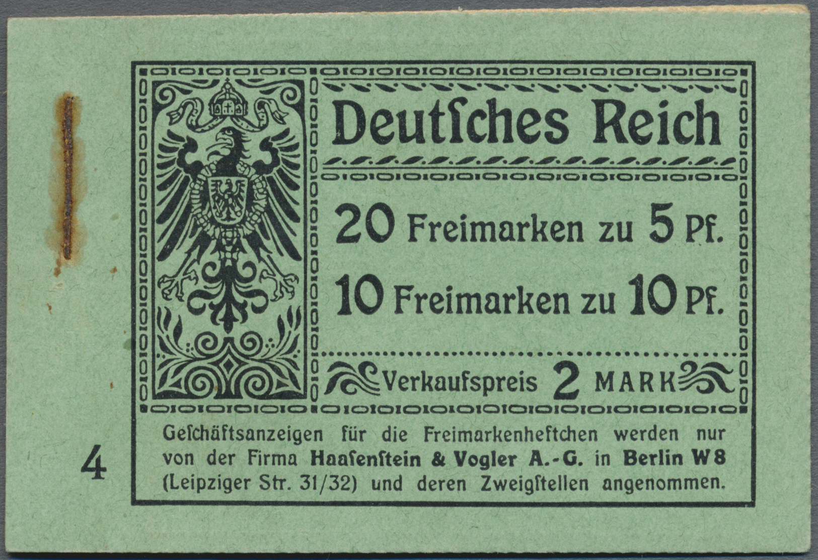 Deutsches Reich - Markenheftchen: 1911, 5 Pf Und 10 Pf Germania Markenheftchen, Das Seltene ONr 4, O - Cuadernillos