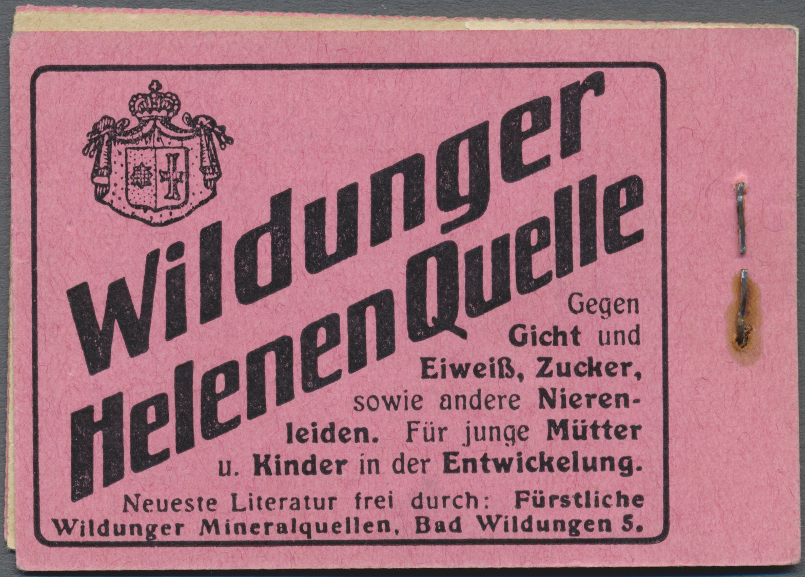 Deutsches Reich - Markenheftchen: 1911, 2 M. Germania-Heftchen Mit ONr. 4A, LEER Und Mit Bedruckten - Carnets
