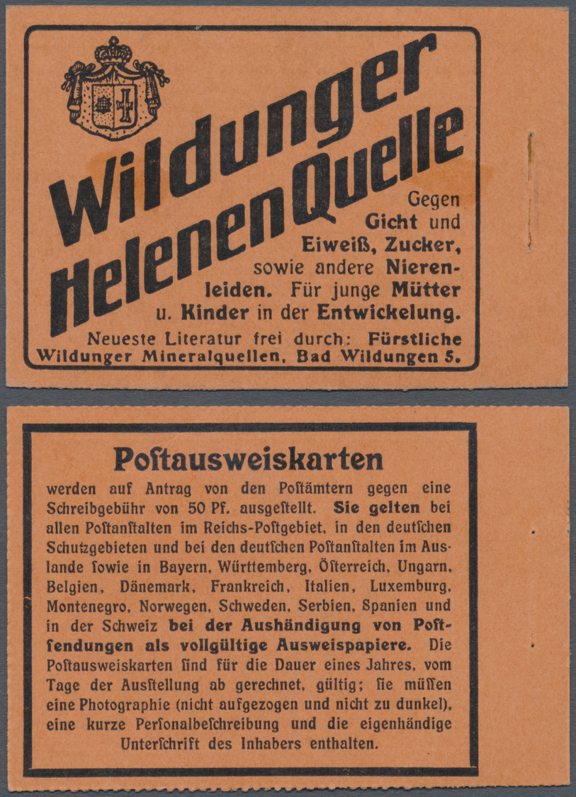 Deutsches Reich - Markenheftchen: 1911, 2 M. Germania Markenheftchenmit ONr. 6A, Nur Deckel, M&euro; Für - Carnets