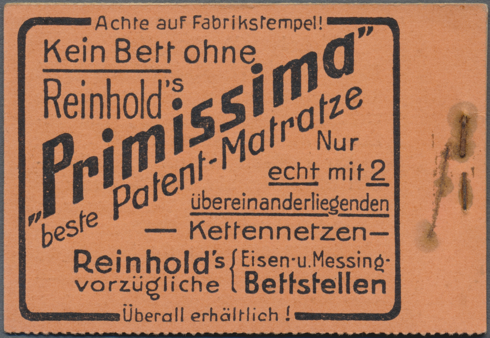 Deutsches Reich - Markenheftchen: 1910, 2 M. Germania-Markenheftchen, Deckel Und Alle Zwischenblätte - Postzegelboekjes