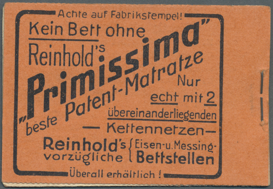 Deutsches Reich - Markenheftchen: 1910, 2 M. Germania-Markenheftchen, LEER, Deckel Und 5 Zwischenblä - Carnets